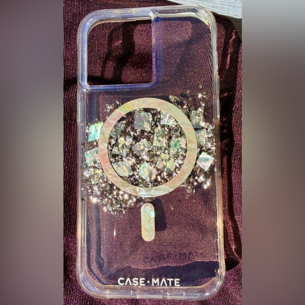 Crystal Clear Phone Case with Iridescent Accents